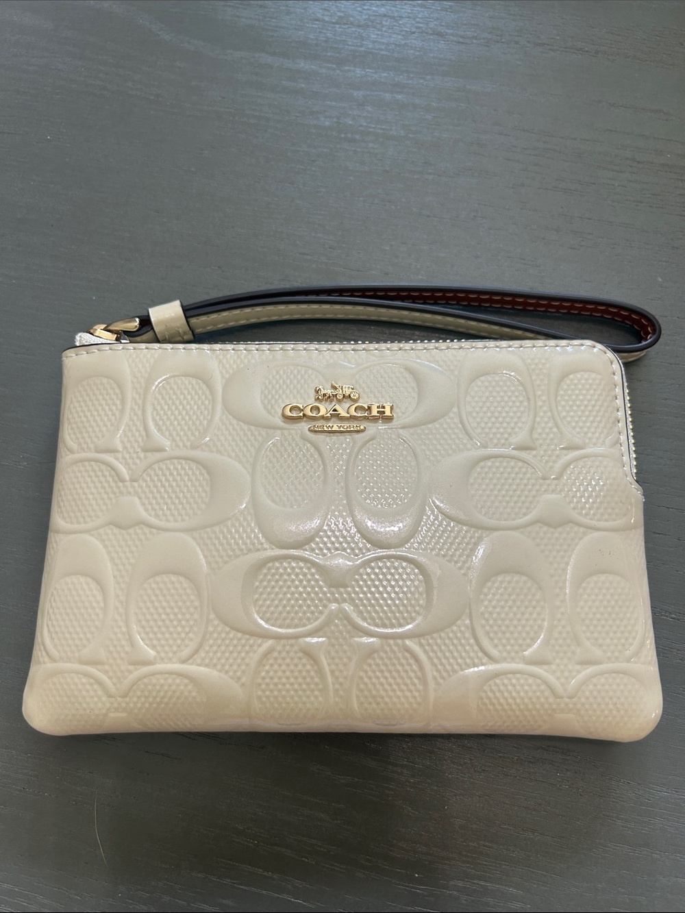 Coach Corner Zip Patten Signature Wallet